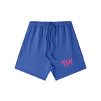 Short TLV bleu à plat